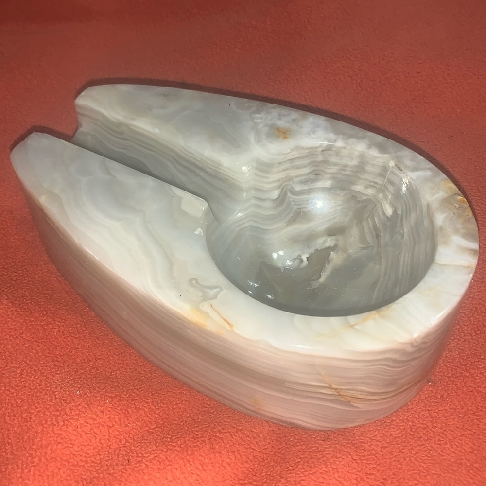 Vintage Solid Onyx Tellez Cigar Ashtray /Holder, trinket dish, succulent planter